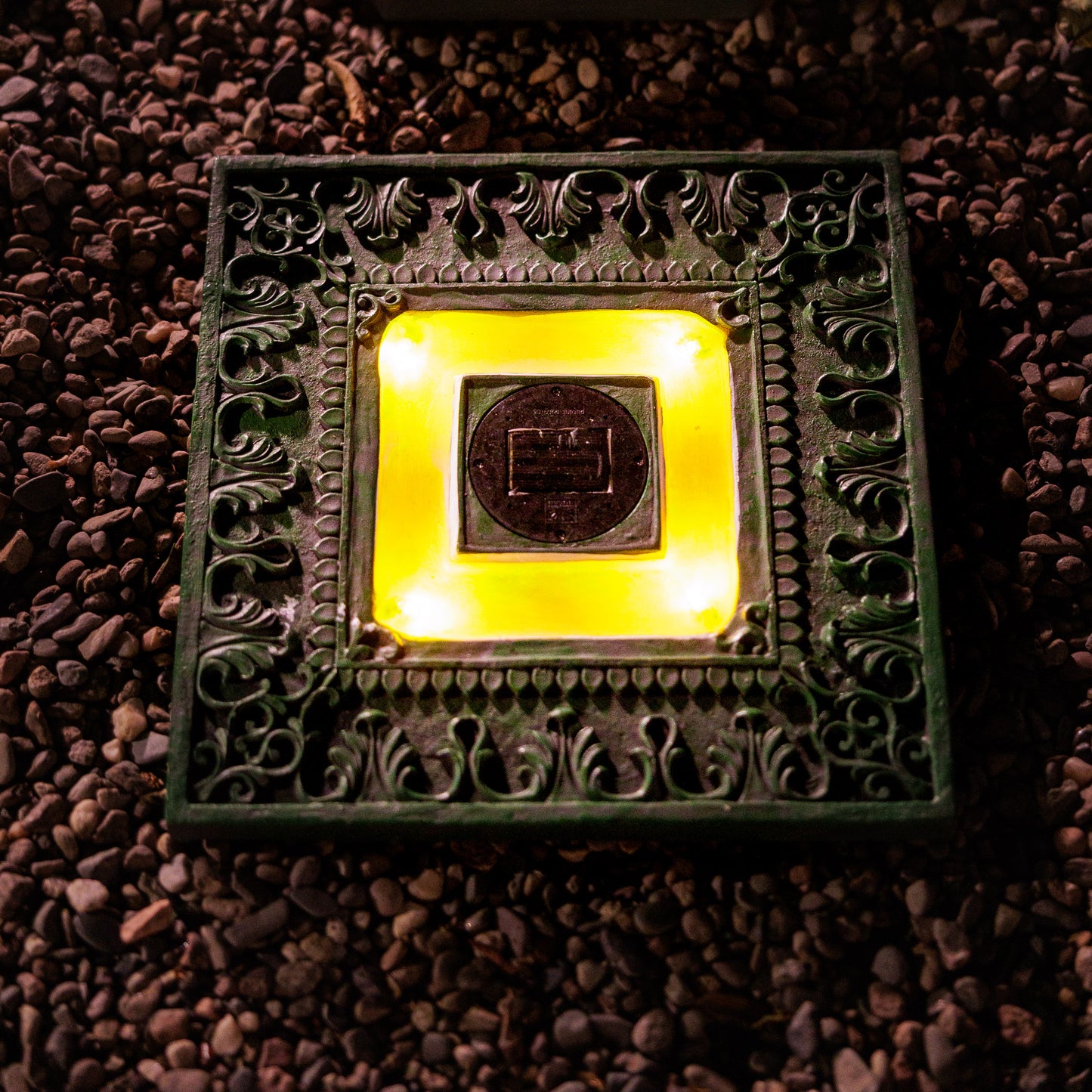 Set of 3 Solar Power Square Garden Stepping Stones