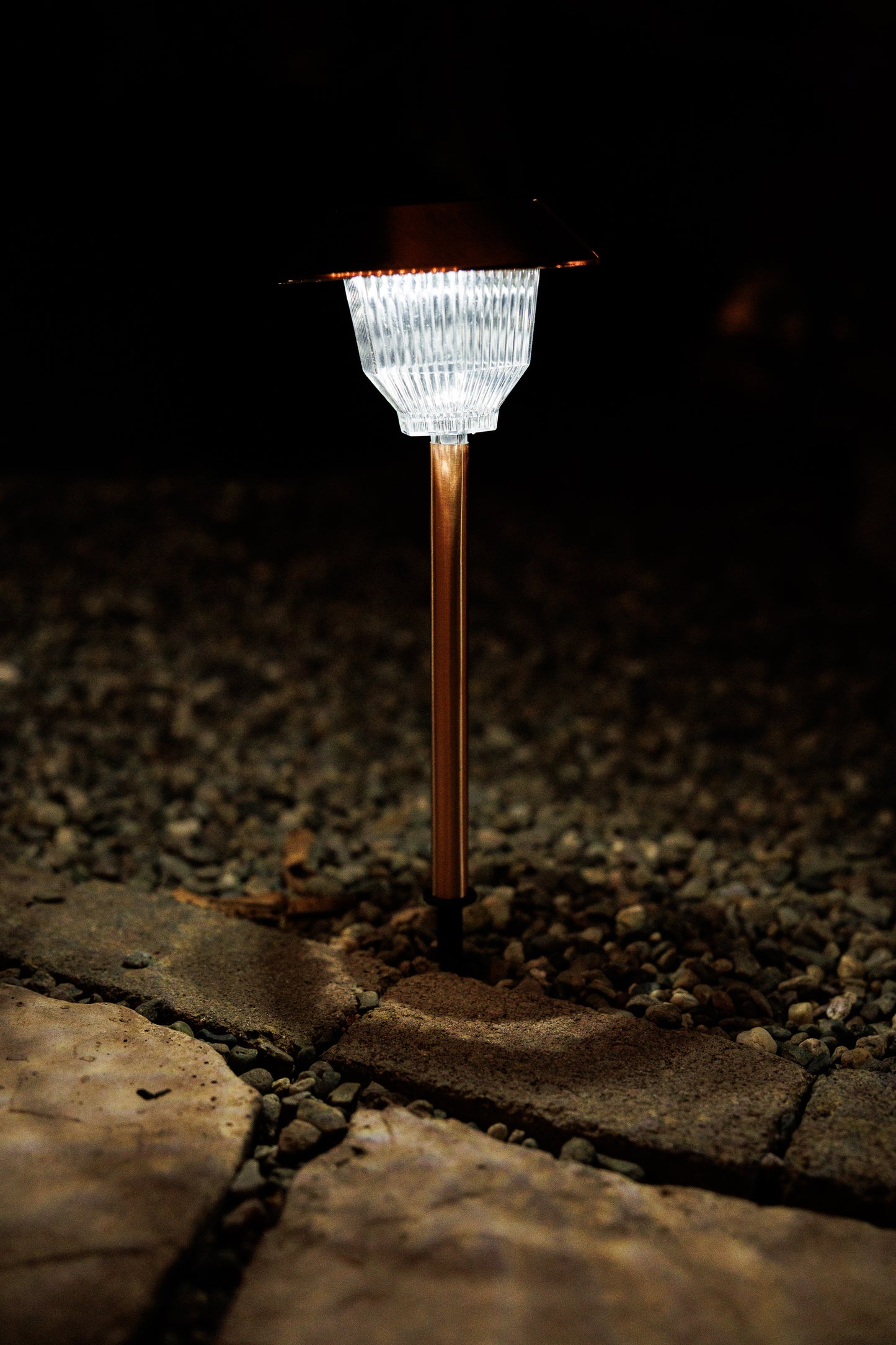 Set of 12 Solar Power Rockwell Path Copper Finished Lights 33865/12