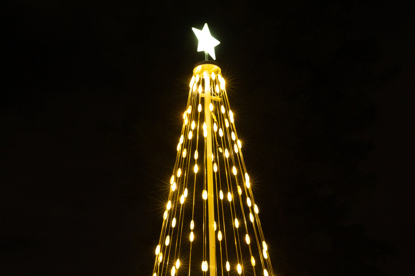 LED Holiday Decor - Outdoor Multi-Color or Warm White Light Strand Tree with Collapsible Base and Wireless Remote