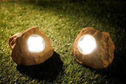 Set of 3 Solar Power Jumbo Rock Spot Lights