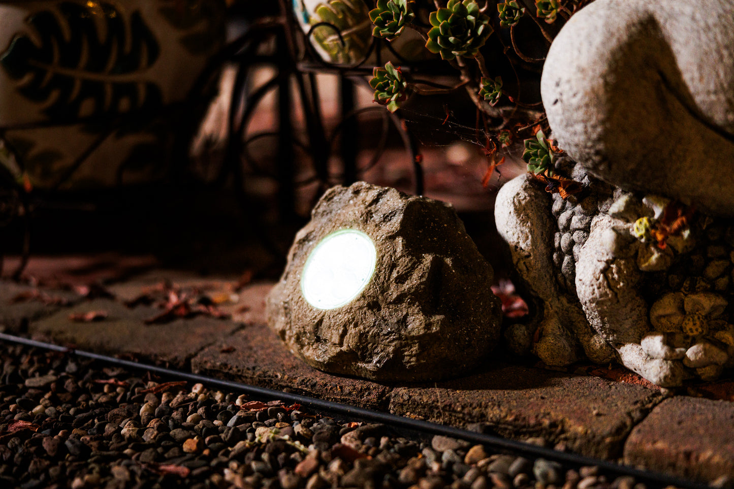 Set of 3 Solar Power Jumbo Rock Spot Lights