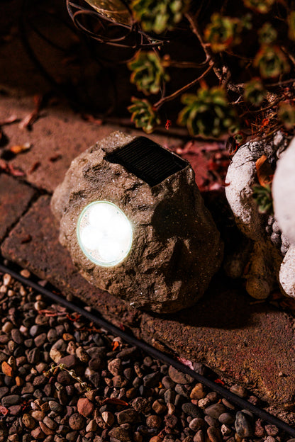 Set of 3 Solar Power Jumbo Rock Spot Lights